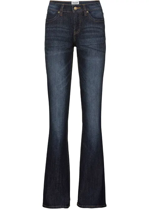 Bootcut-Jeans Mid Waist, Komfort-Stretch in blau von vorne - bonprix