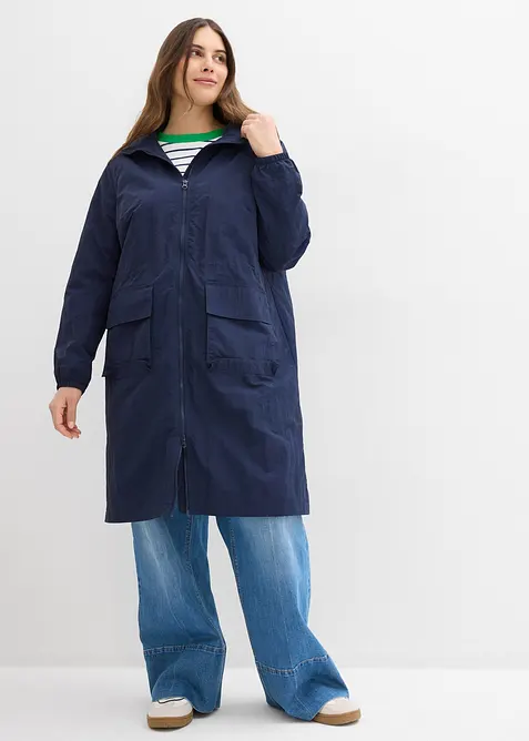 leichter Parka in blau von vorne (Totalaufnahme) - bonprix