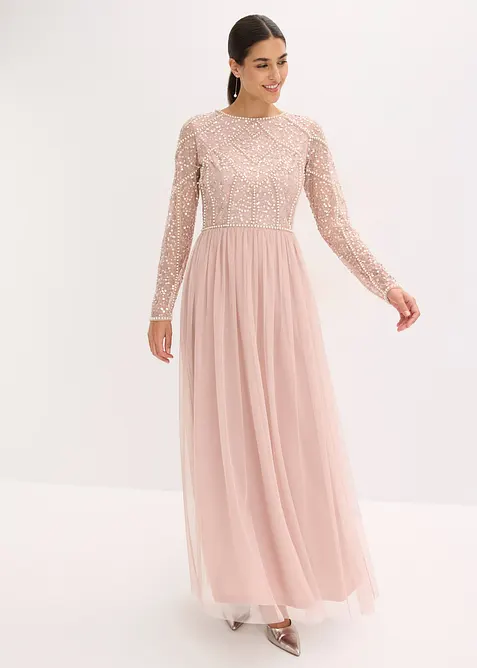 Abendkleid in rosa im Look von vorne (Totalaufnahme) - bonprix