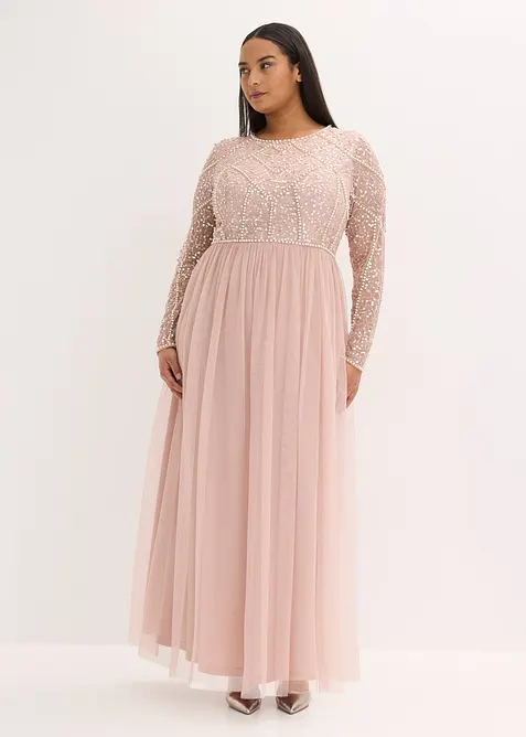 Abendkleid in rosa von vorne (Totalaufnahme) - bonprix