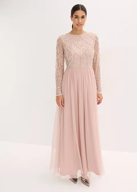 Abendkleid in rosa von vorne (Totalaufnahme) - bonprix