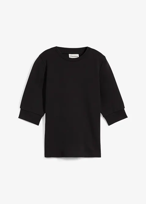 Shirt aus reiner Bio-Baumwolle in schwarz von vorne - bonprix