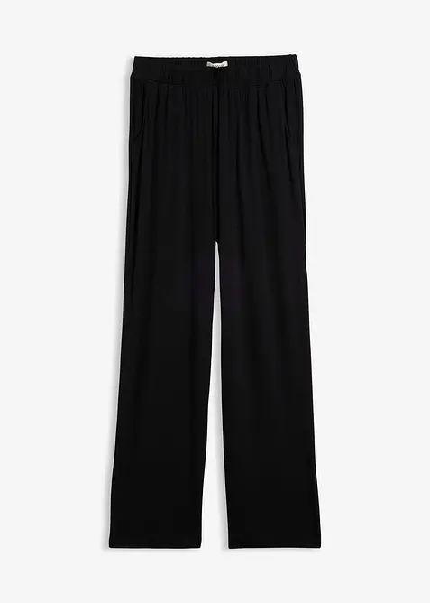 Jersey-Hose aus fließender Viskose in schwarz von vorne - bonprix