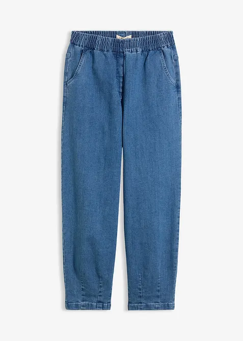 Mom-Jeans High Waist, Bequembund in blau von vorne - bonprix