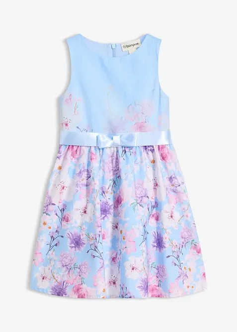 Kleid aus Baumwoll-Popeline in blau von vorne - bonprix
