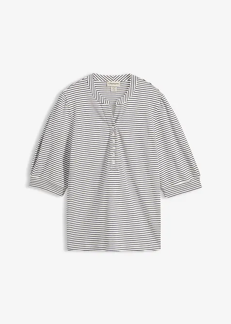 Shirt aus reiner Bio-Baumwolle in weiß von vorne - bonprix