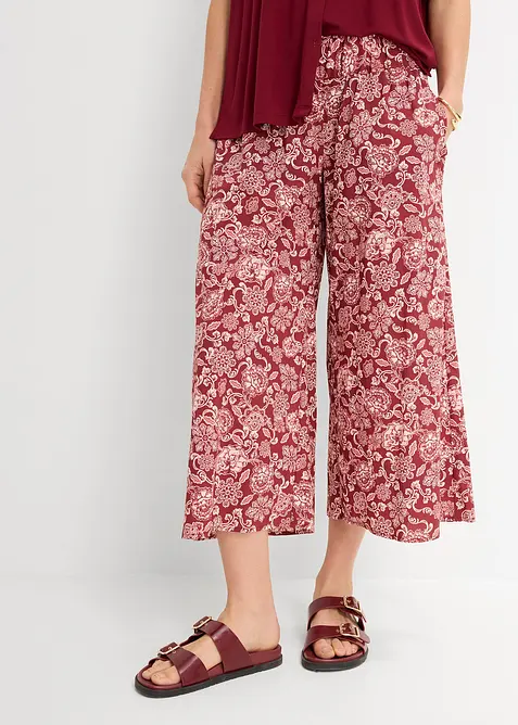 Culotte aus griffigem Popeline	 in rot von vorne - bonprix