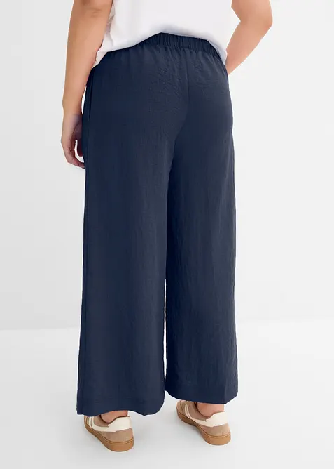Culotte aus fließendem Viskose-Mix in blau von vorne - bonprix