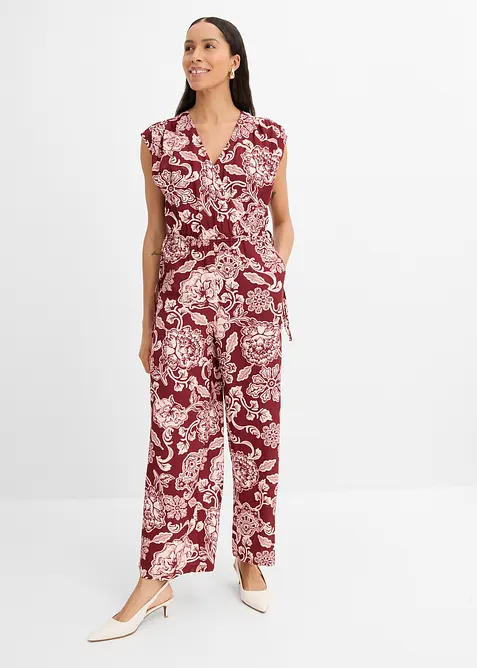 Jumpsuit in rot von vorne (Totalaufnahme) - bonprix