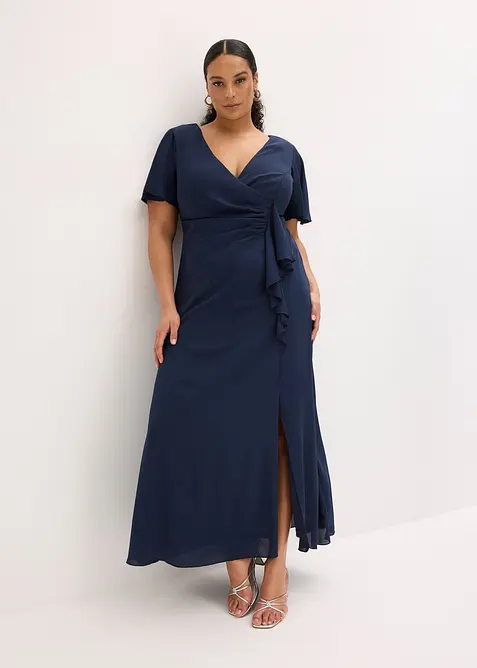 Abendkleid in blau von vorne (Totalaufnahme) - bonprix
