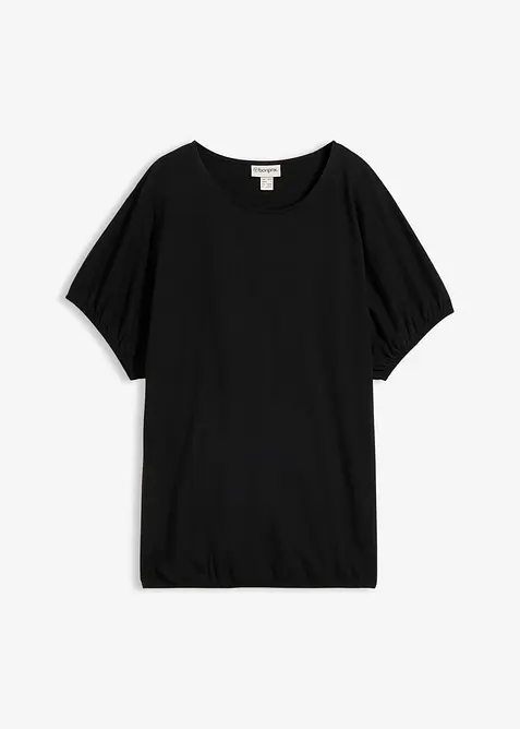 T-Shirt aus Bio-Baumwolle in schwarz von vorne - bonprix