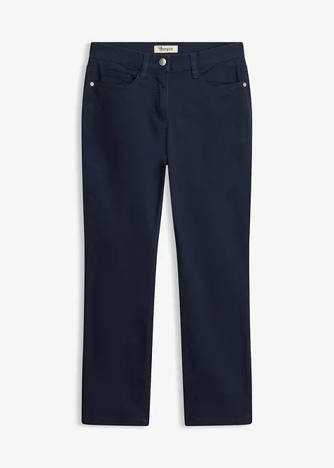 7/8 Stretch-Hose aus Twill in blau von vorne - bonprix