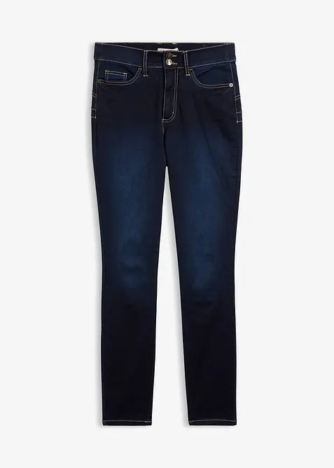 Slim-Fit-Jeans High Waist, Super Stretch in blau von vorne - bonprix