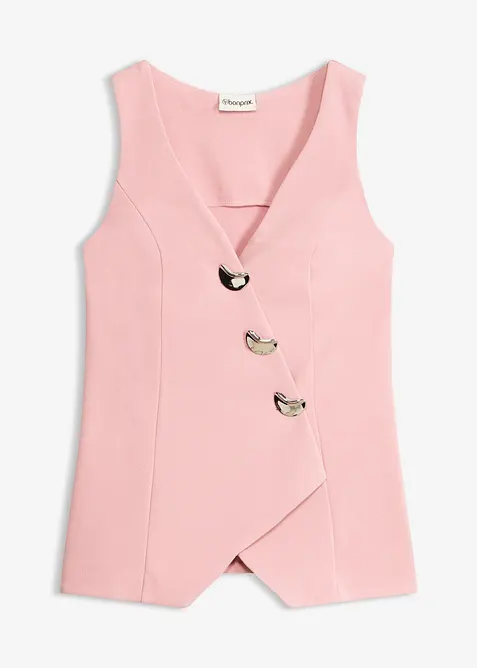 Blazerweste mit dekorativen Knöpfen in rosa von vorne - bonprix