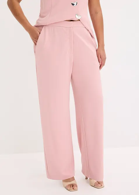 Marlenehose aus softem Viskose-Mix in rosa von vorne - bonprix
