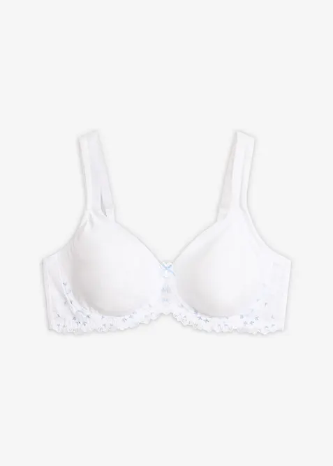Minimizer-BH mit zarter Stickerei in weiß von vorne - bonprix