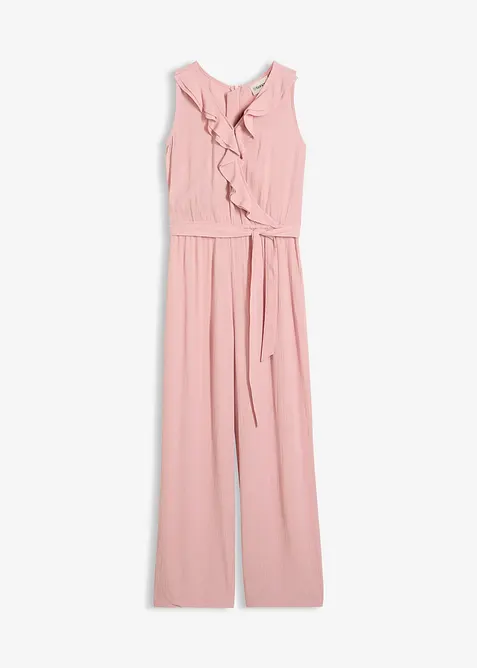 Jumpsuit aus fließender Viskose in rosa von vorne - bonprix