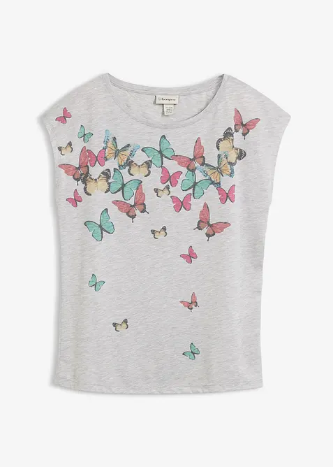Shirt aus softem Viskose-Mix in grau von vorne - bonprix