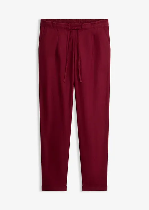 Leinenhose aus reinem Leinen in rot von vorne - bonprix