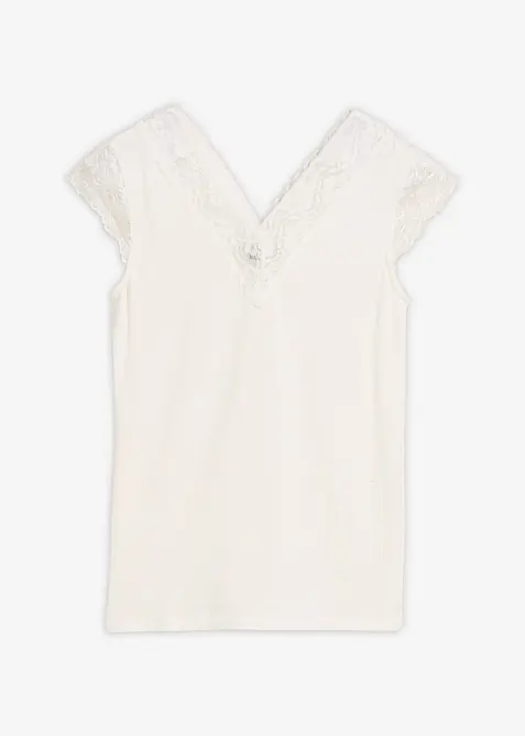 Shirt aus softem Viskose-Mix in weiß von vorne - bonprix