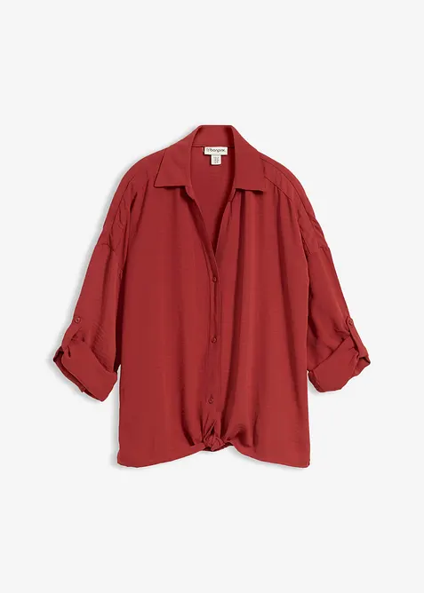 Bluse aus leichtem Crêpe in rot von vorne - bonprix