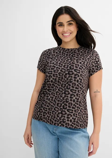 Shirt (3er Pack) aus Baumwoll-Elasthan-Mix in weiß von vorne (im Anschnitt) - bonprix