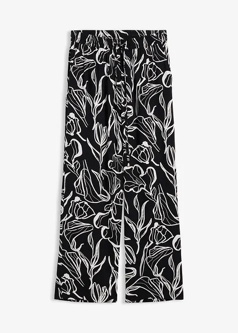 Viskose Schlupfhose in schwarz von vorne - bonprix