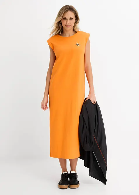 Shirtkleid aus reiner Bio-Baumwolle in orange im Look von vorne (Totalaufnahme) - bonprix