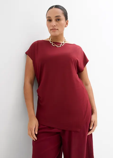 Asymmetrisches Top aus Punto di Roma in rot von vorne (im Anschnitt) - bonprix