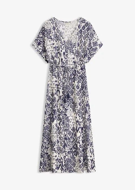 Maxikleid aus fließender Viskose in weiß von vorne - bonprix