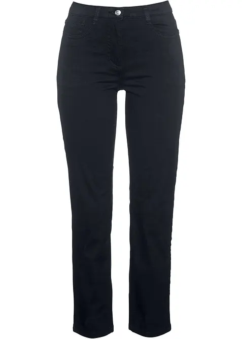 7/8 Stretch-Hose aus Twill in schwarz von vorne - bonprix