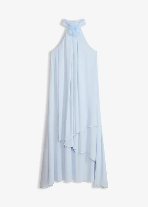 Maxikleid mit Blumen-Applikation in blau von vorne - bonprix