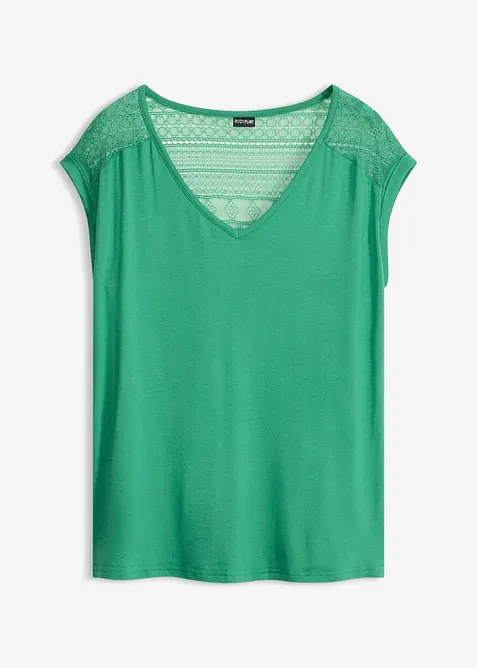 Shirt aus softem Viskose-Mix in grün von vorne - bonprix