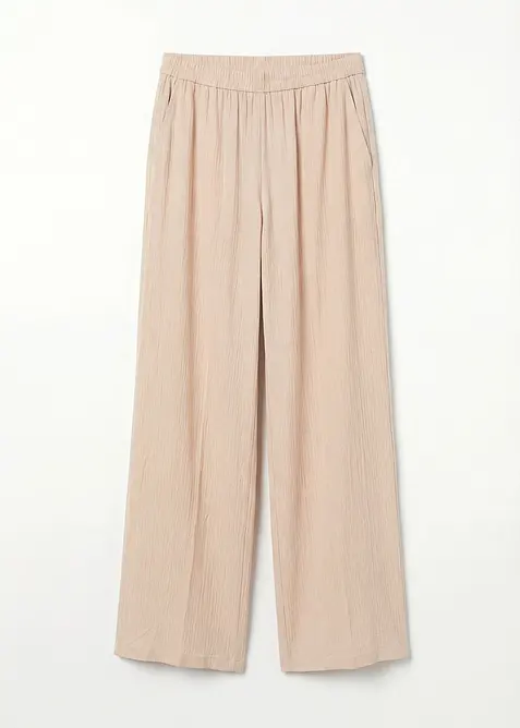 Palazzo-Hose aus softer Viskose in beige von vorne - bonprix