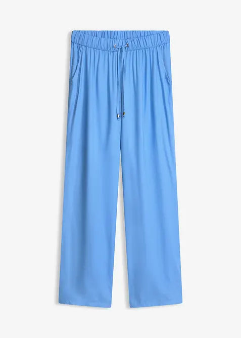 Viskose Schlupfhose in blau von vorne - bonprix