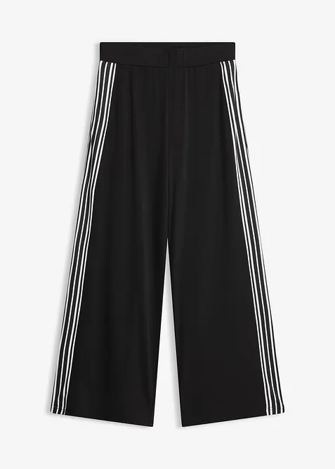 Jersey-Hose mit Seitenstreifen in schwarz von vorne - bonprix