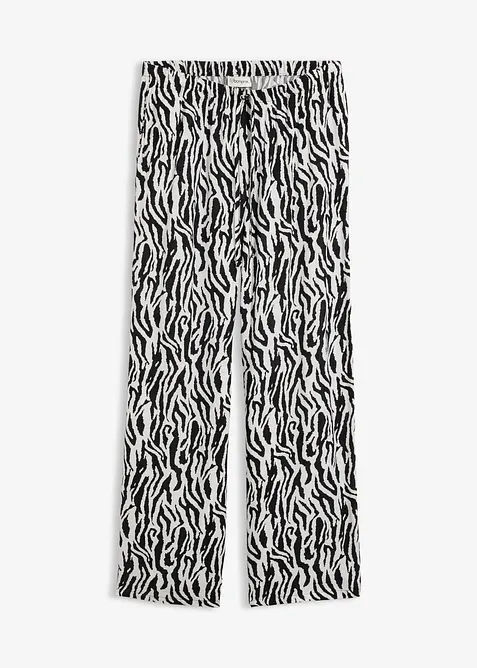 Schlupfhose aus fließender Viskose in schwarz von vorne - bonprix