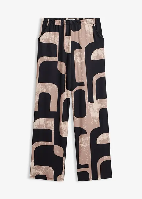 Jersey-Hose mit elastischem Bund in schwarz von vorne - bonprix