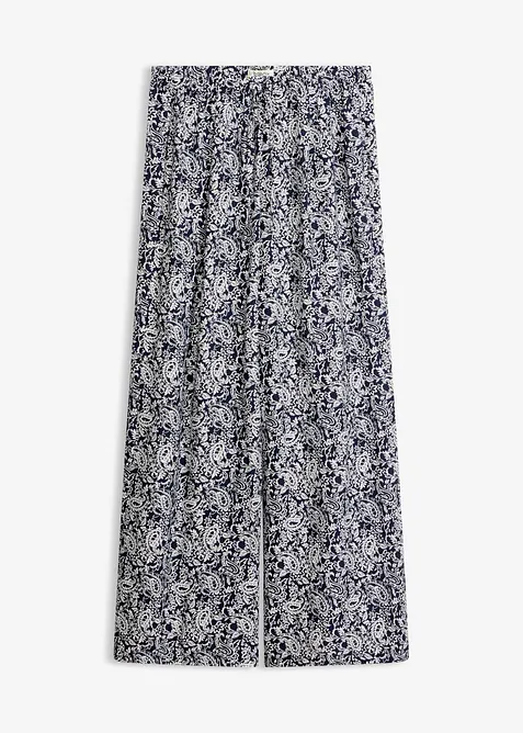 Schlupfhose aus feinem Viskose-Mix in blau von vorne - bonprix