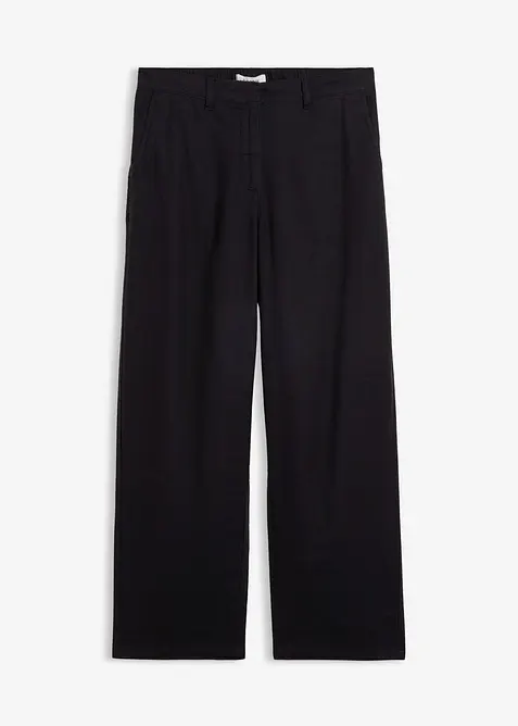 Barrel-Hose aus Viskose-Mix in schwarz von vorne - bonprix