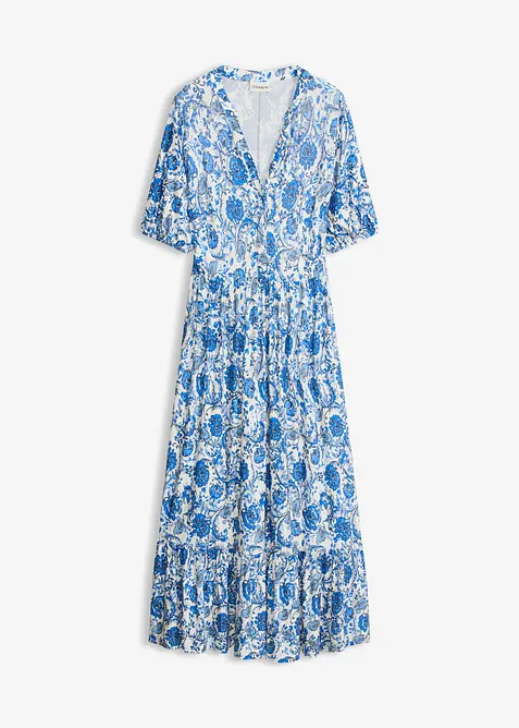 Jerseykleid aus softem Viskose-Mix in weiß von vorne - bonprix