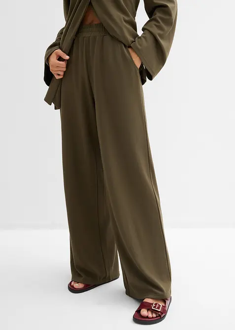 Schlupfhose aus Punto di Roma in grün von vorne - bonprix