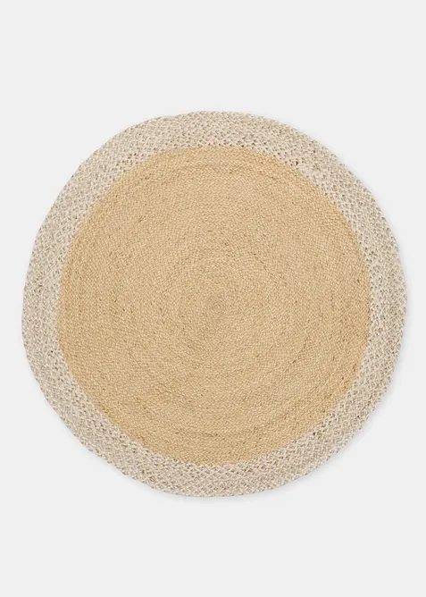 Runder Jute-Teppich in beige von vorne - bonprix