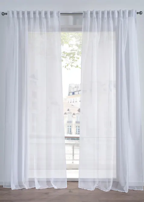 Transparente Gardine aus feinem Voile, in extra lang und breit (1er Pack) in weiß - bonprix