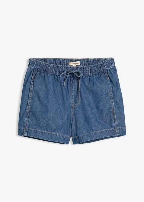 Leichte Jeans-Shorts Mid Waist, Bequembund in blau von vorne - bonprix