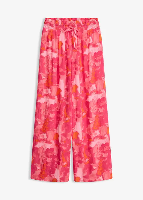 Strandhose aus strukturierter Viskose in pink von vorne - bonprix