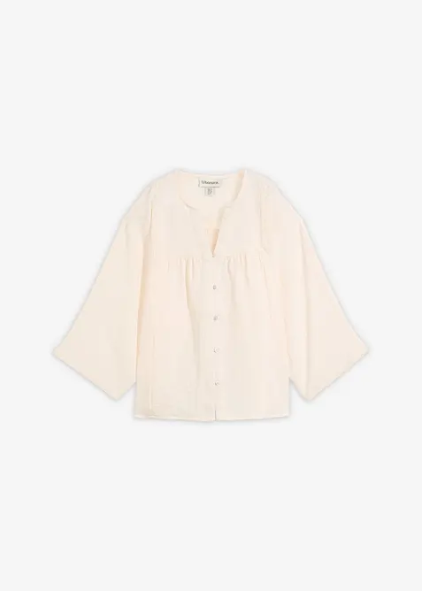 Bluse aus Viskose-Mix in weiß von vorne - bonprix