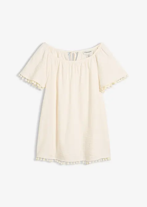 Bluse aus softem Viskose-Mix in weiß von vorne - bonprix