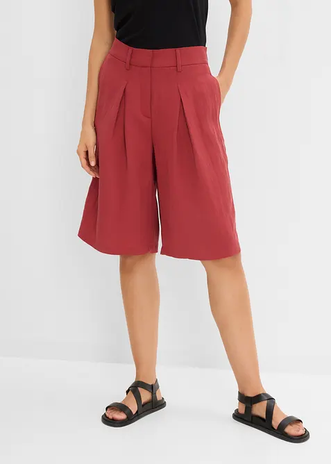 Konfektionierte Bermuda-Hose in rot von vorne - bonprix