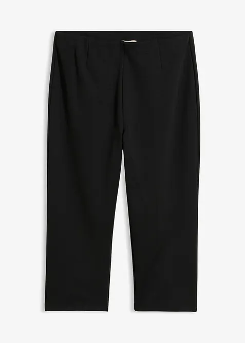 Capri-Hose aus Punto di Roma in schwarz von vorne - bonprix